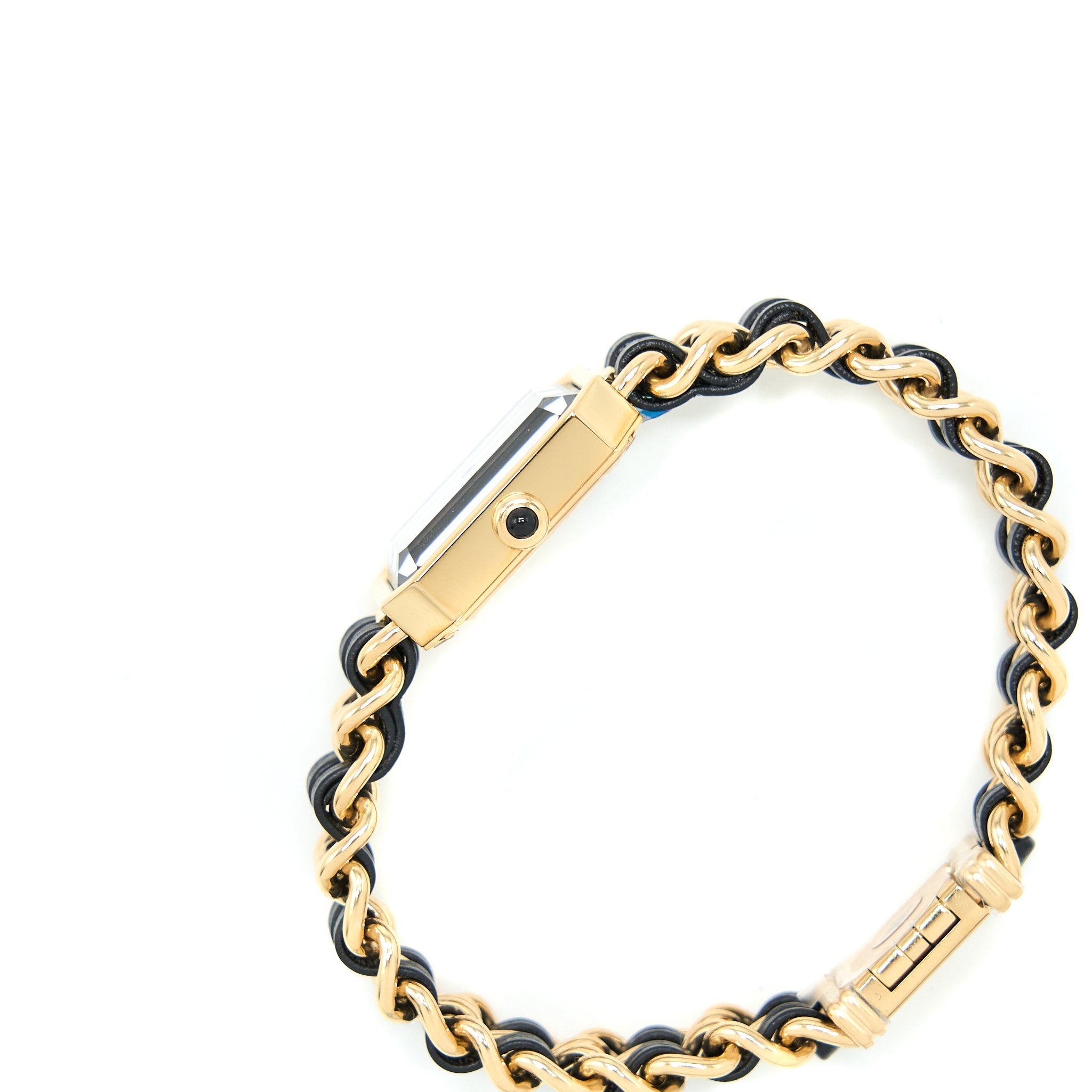 Chanel Size XL Premiere Edition Originale Watch Leather Chain Black Dial H6951