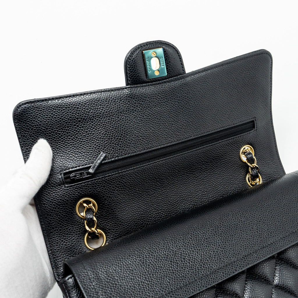 Chanel Medium classic double flap bag caviar black
