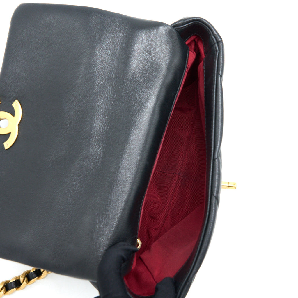 Chanel Small 19 Bag Goatskin Black