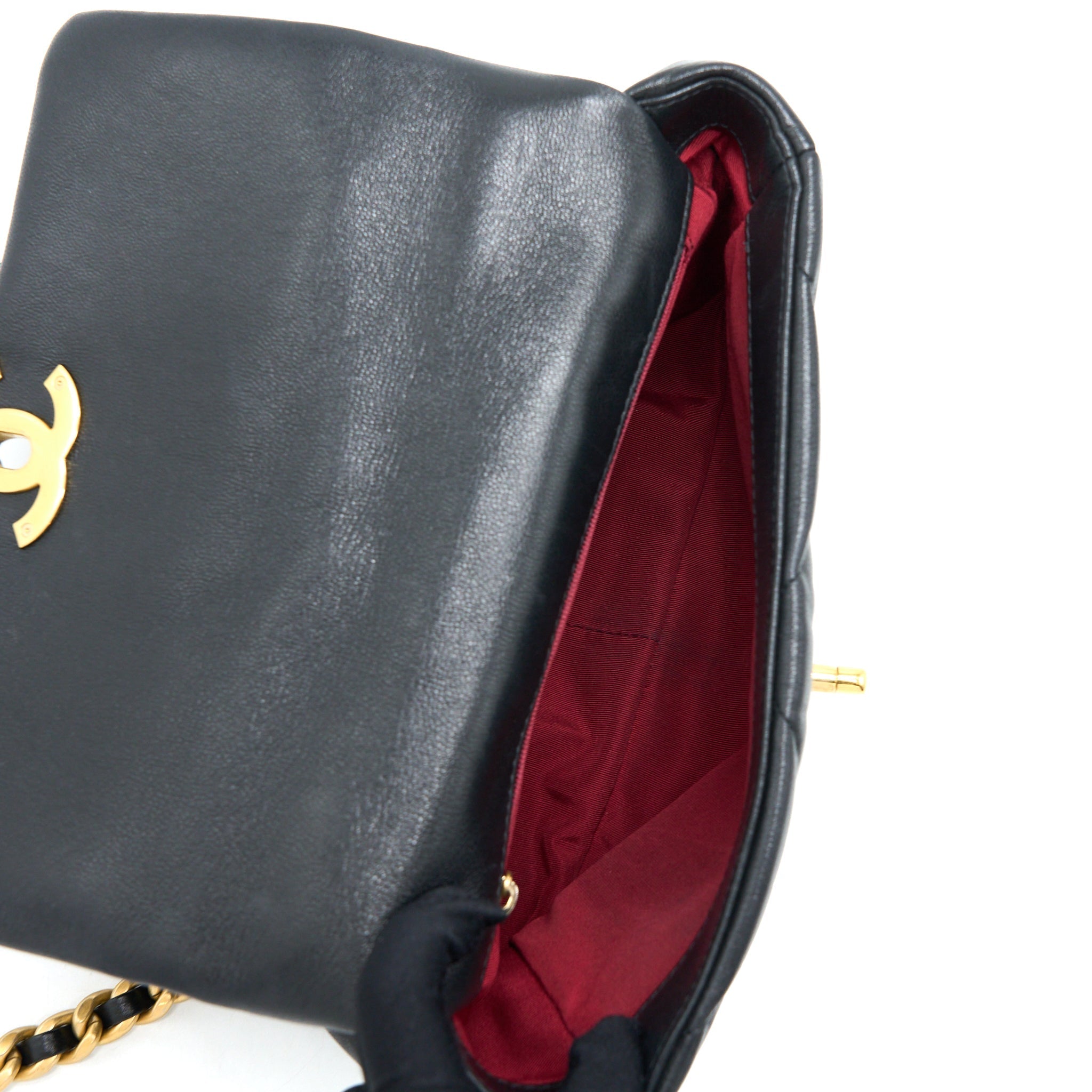 Chanel Small 19 Bag Goatskin Black