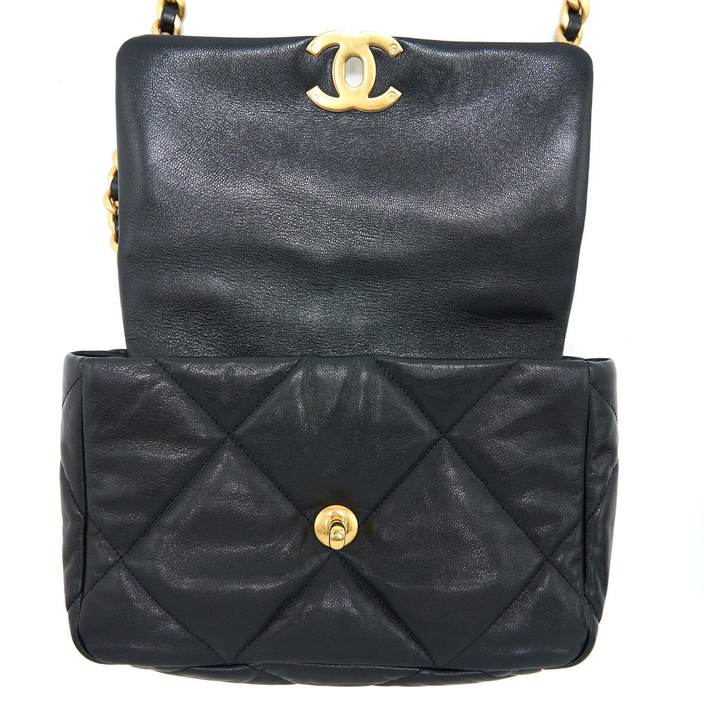 Chanel Small 19 Bag Goatskin Black