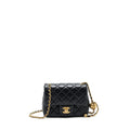 Chanel pearl Crush mini square Flap bag lambskin Black