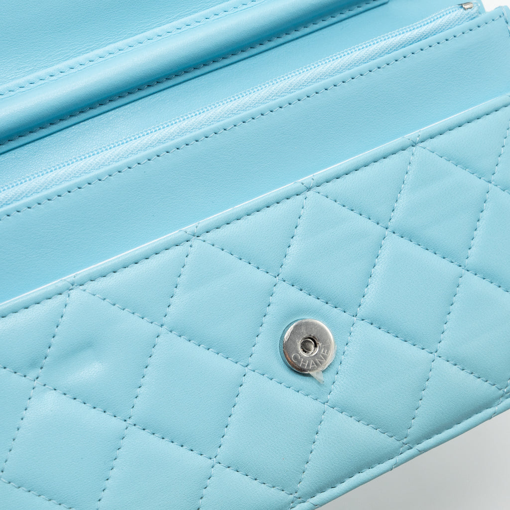 Chanel Classic Wallet On Chain Lambskin Light Blue