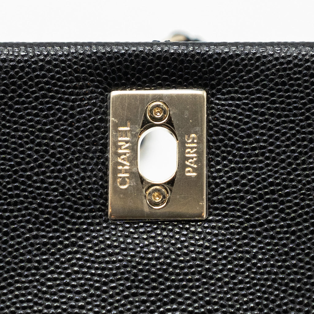Chanel Small Coco Handle Caviar Black L