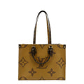 LOUIS VUITTON Onthego MM Giant Monogram Canvas Tote Shoulder Bag Brown