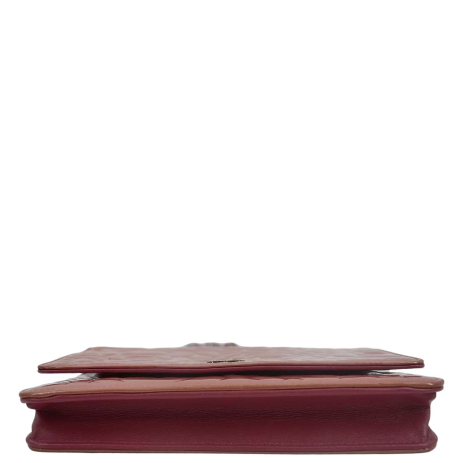 CHANEL Camellia Wallet On Chain Leather Crossbody Bag Pink