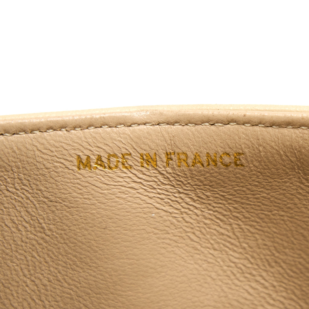 Chanel Vintage Small Classic Double Flap Bag Lambskin Beige