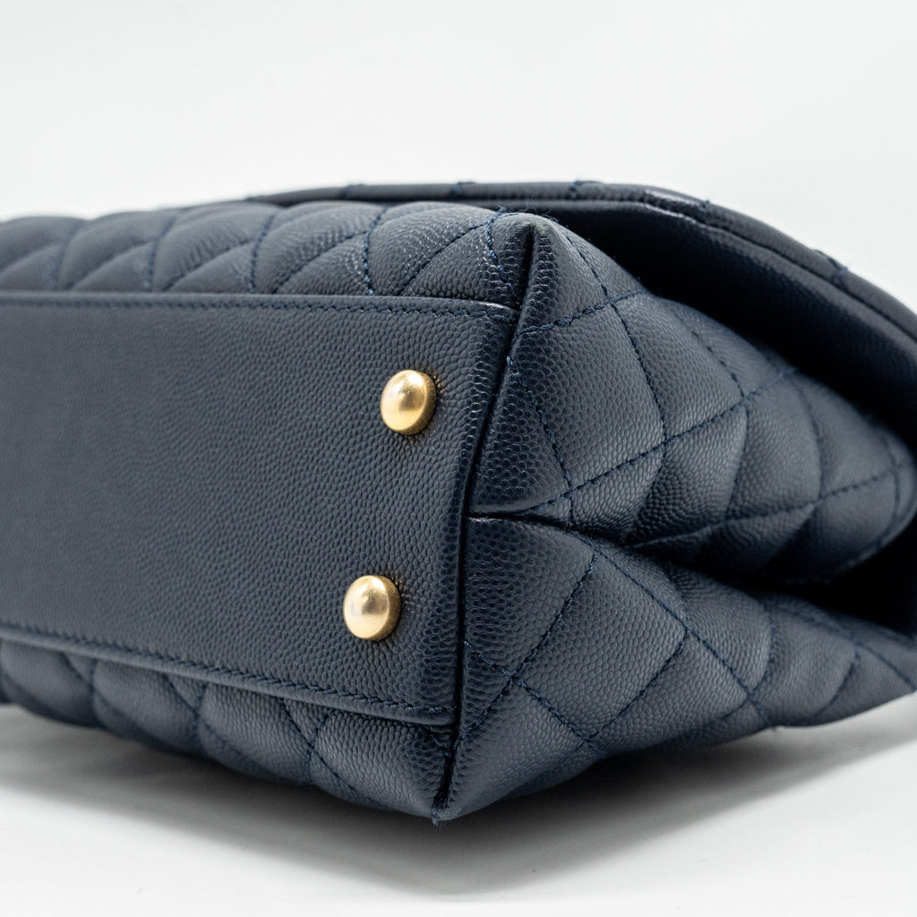 Chanel Small Coco Handle Caviar Navy