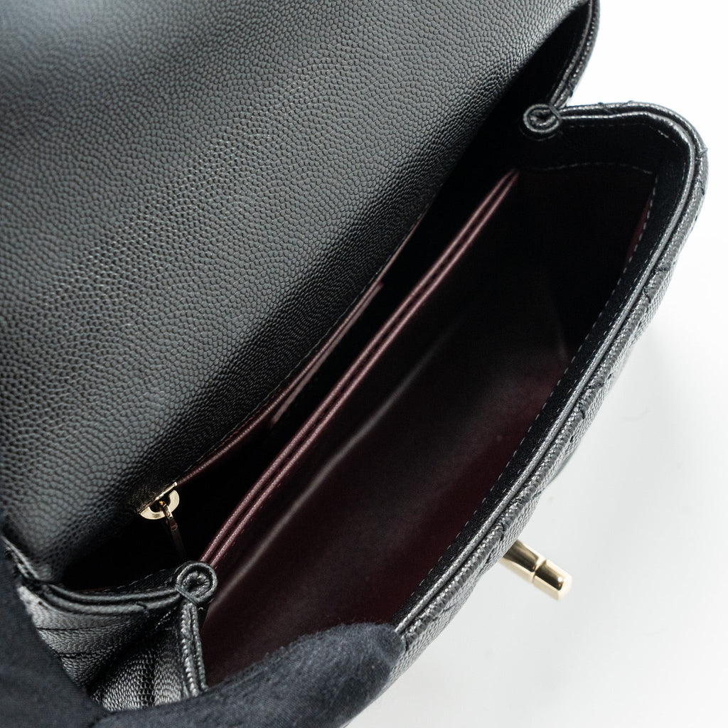 Chanel Small Coco Handle Caviar Black L
