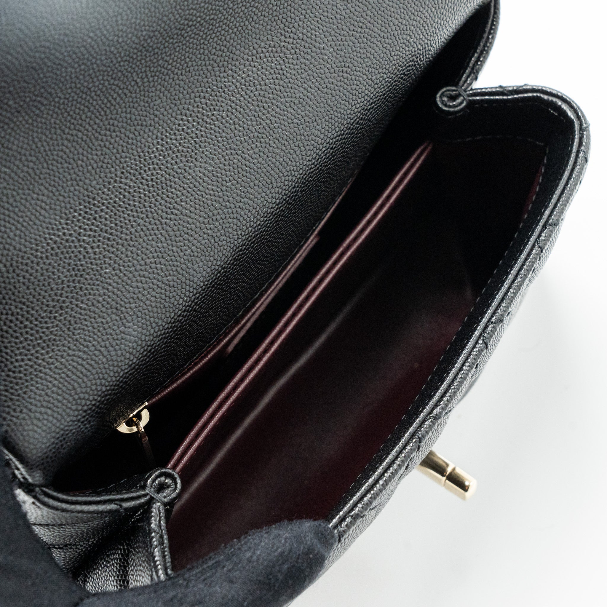 Chanel Small Coco Handle Caviar Black L