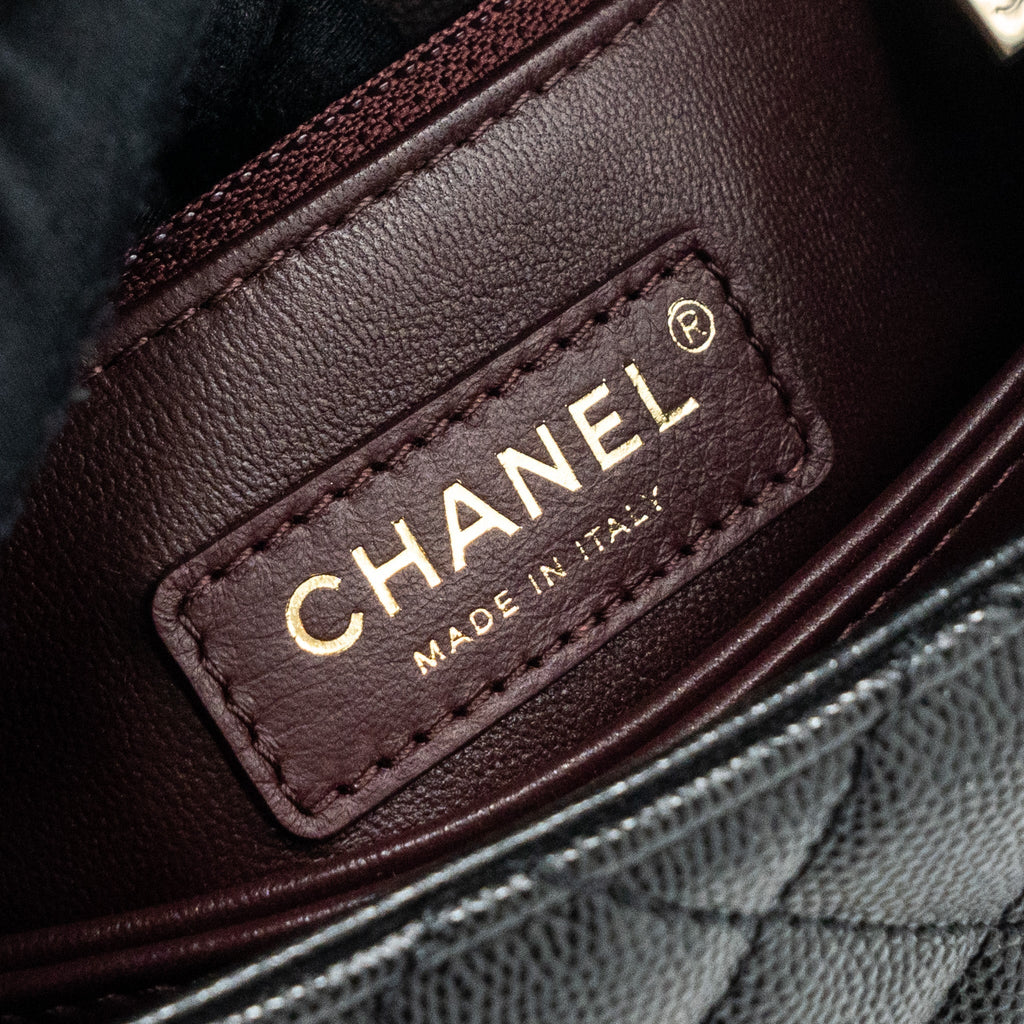 Chanel Small Coco Handle Caviar Black L