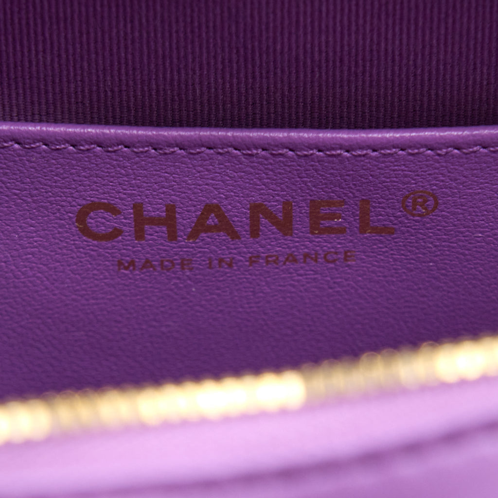 Chanel 22s Heart Bag Lambskin Purple L (Microchip)