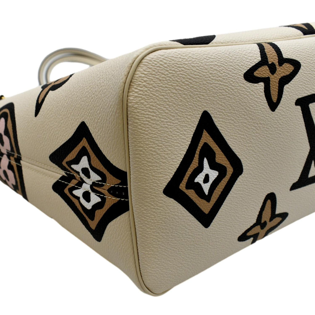 LOUIS VUITTON Neverfull MM Wild At Heart Monogram Giant Tote Bag Creme