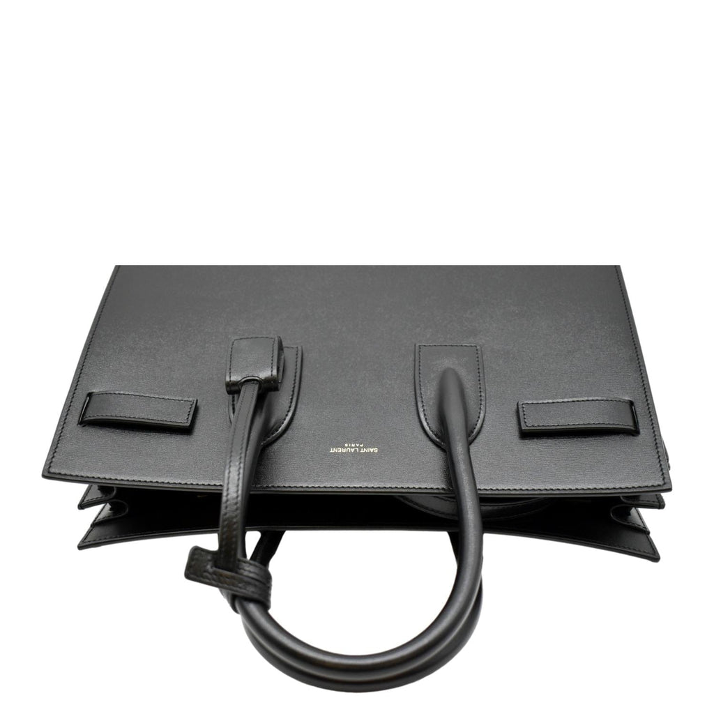YVES SAINT LAURENT Sac de Jour Leather Satchel Shoulder Bag Black