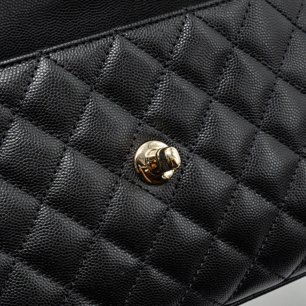 Chanel small coco handle caviar black L (microchip)