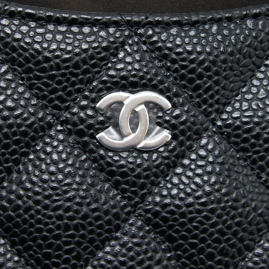 Chanel Classic Card Holder Caviar Black  (Microchip)