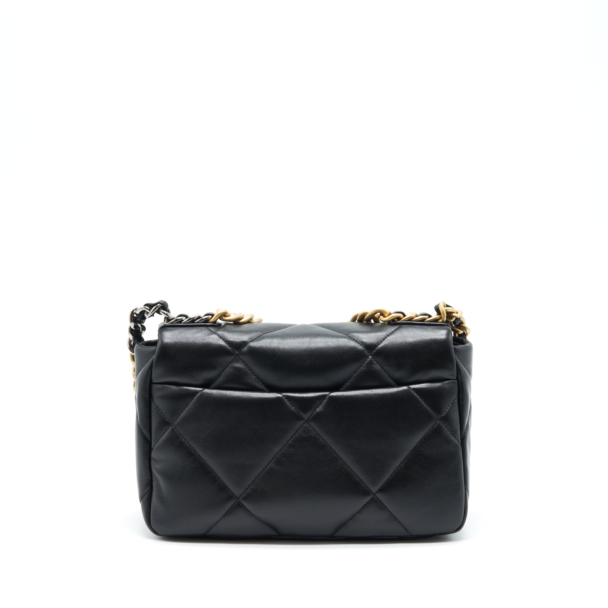 Chanel Small 19 Bag Lambskin Black With Multicolour Hardware