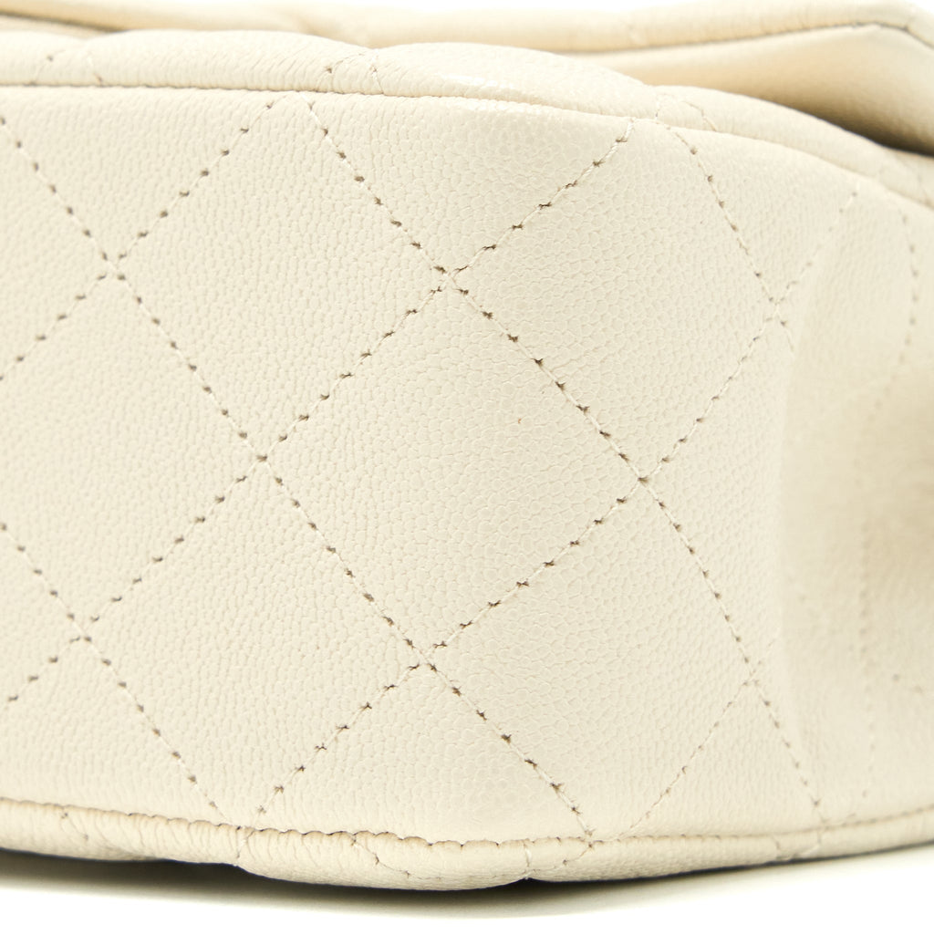 Chanel Top Handle Mini Rectangular Grained Calfskin Light Beige Brushed