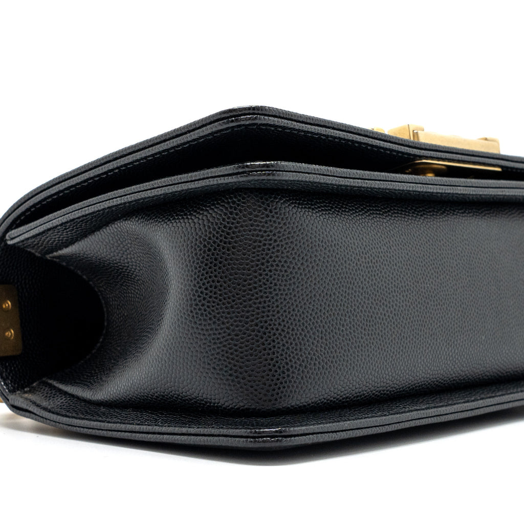 Chanel Small Boy Bag Caviar Black  (Microchip)