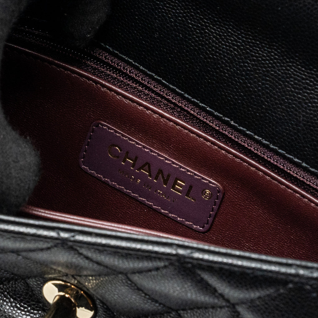 Chanel small coco handle caviar black L (microchip)