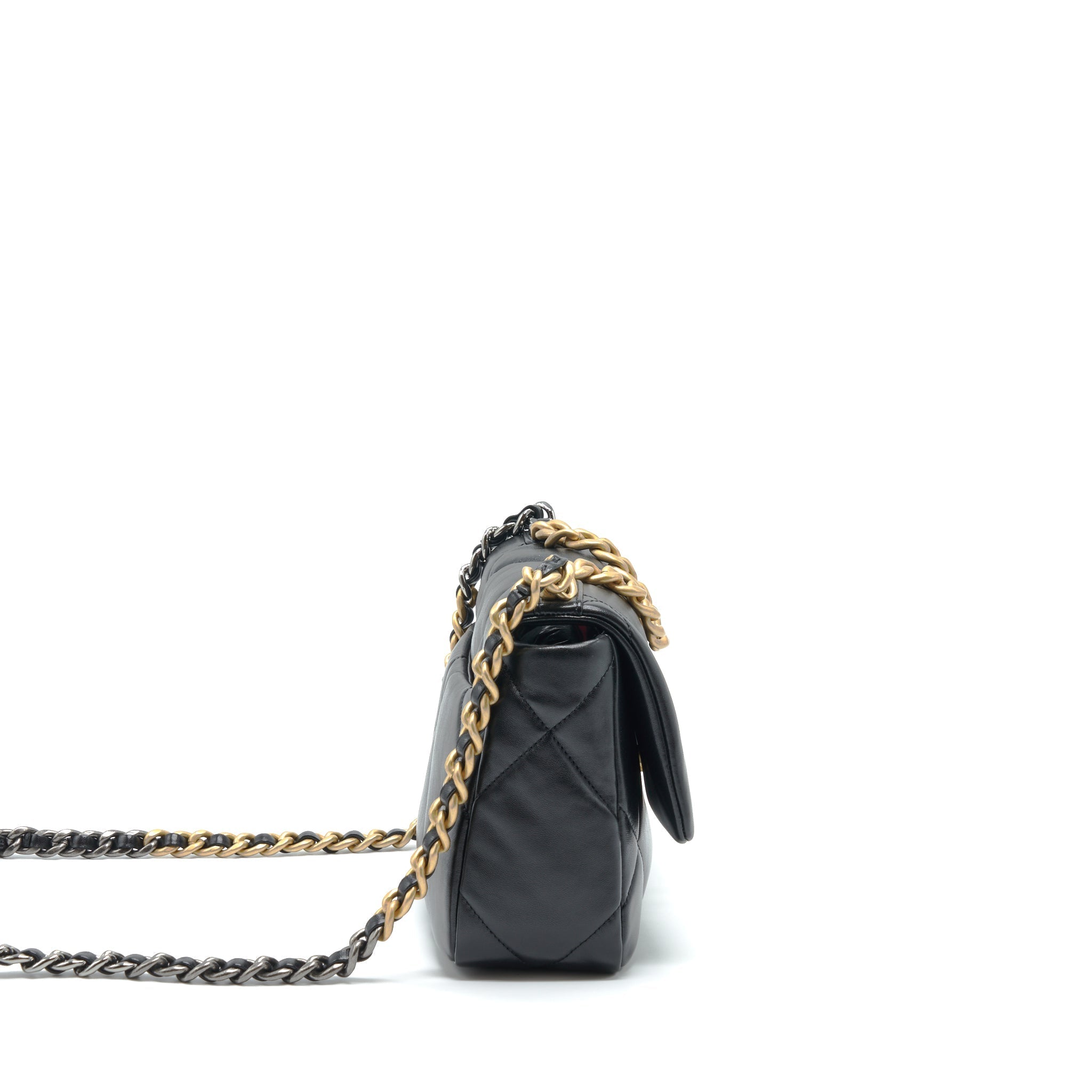 Chanel Small 19 Bag Lambskin Black With Multicolour Hardware