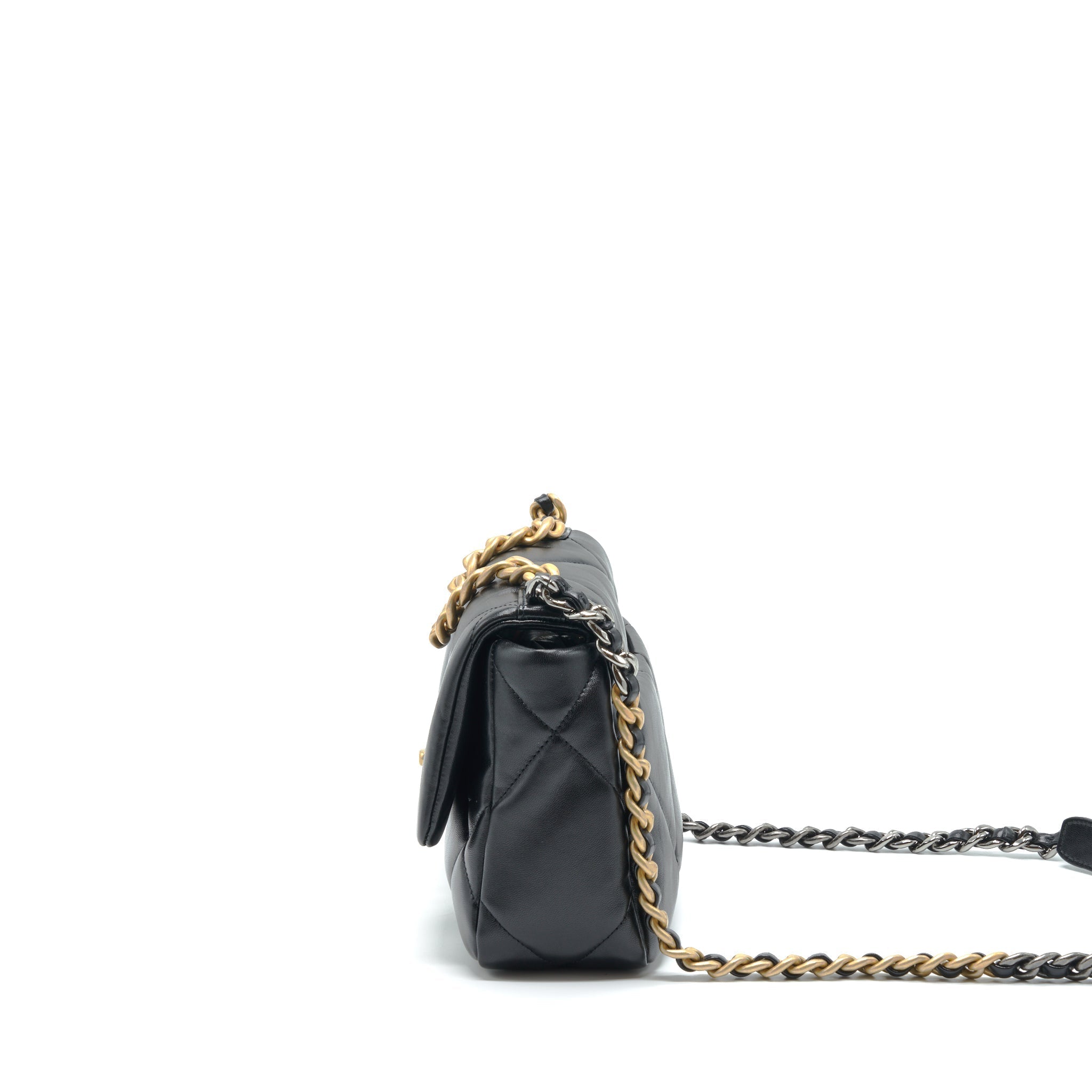 Chanel Small 19 Bag Lambskin Black With Multicolour Hardware