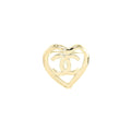 Chanel CC With Heart Brooch Light Gold Tone