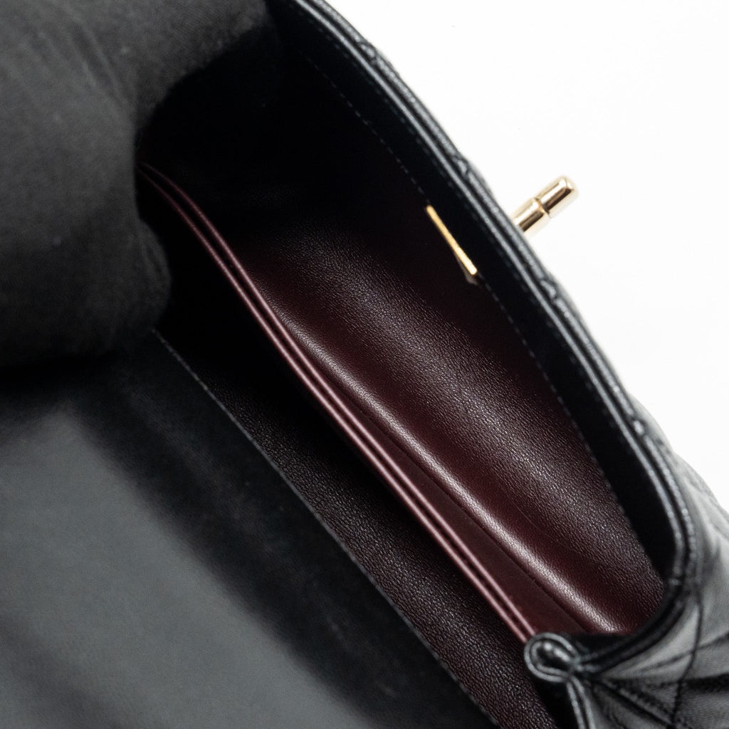 Chanel small coco handle caviar black L (microchip)