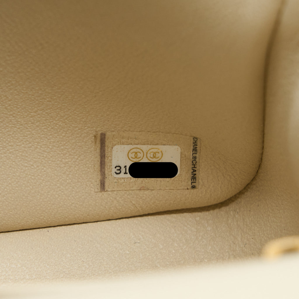 Chanel Top Handle Mini Rectangular Grained Calfskin Light Beige Brushed