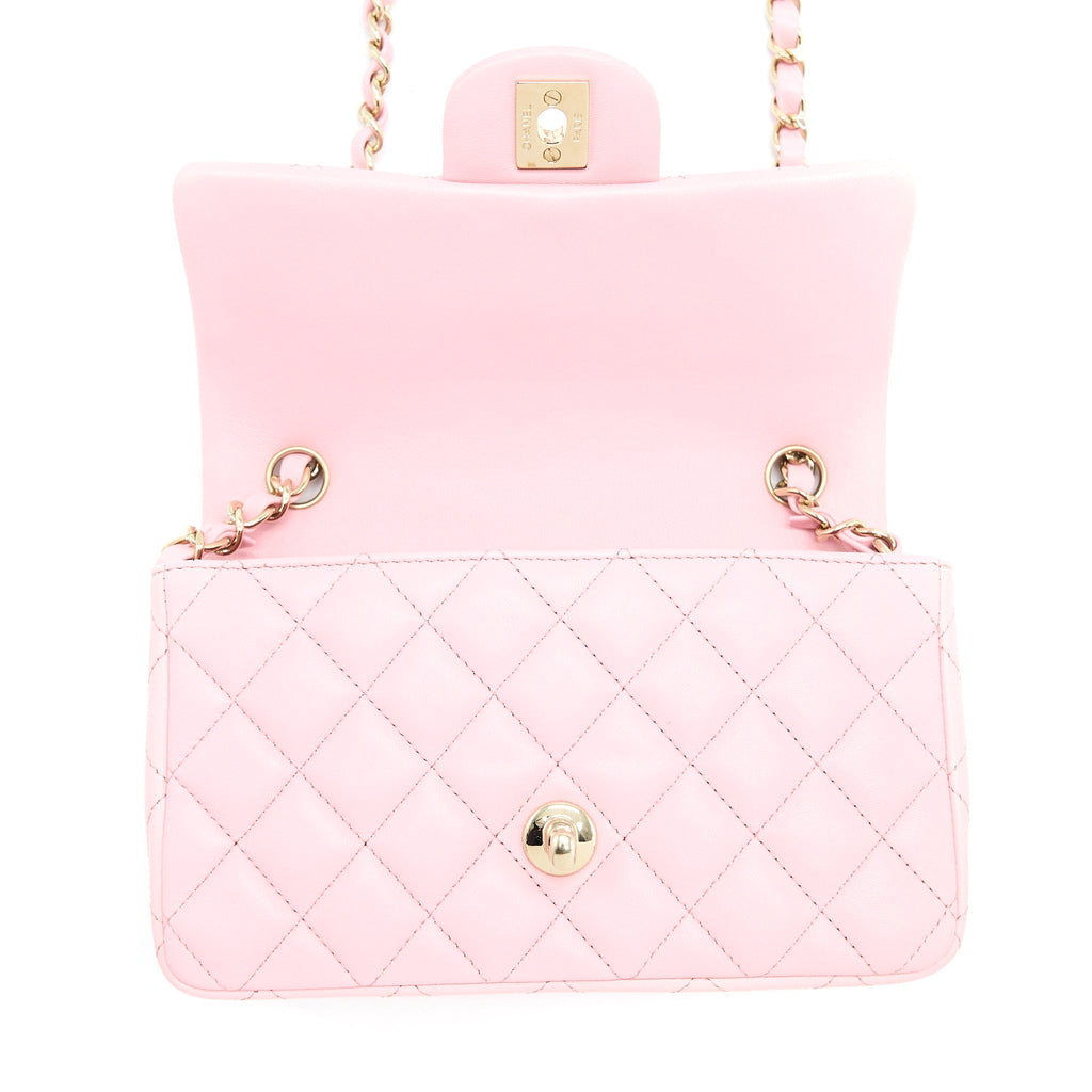 Chanel 21s Mini Rectangular Flap Bag Lambskin Pink L