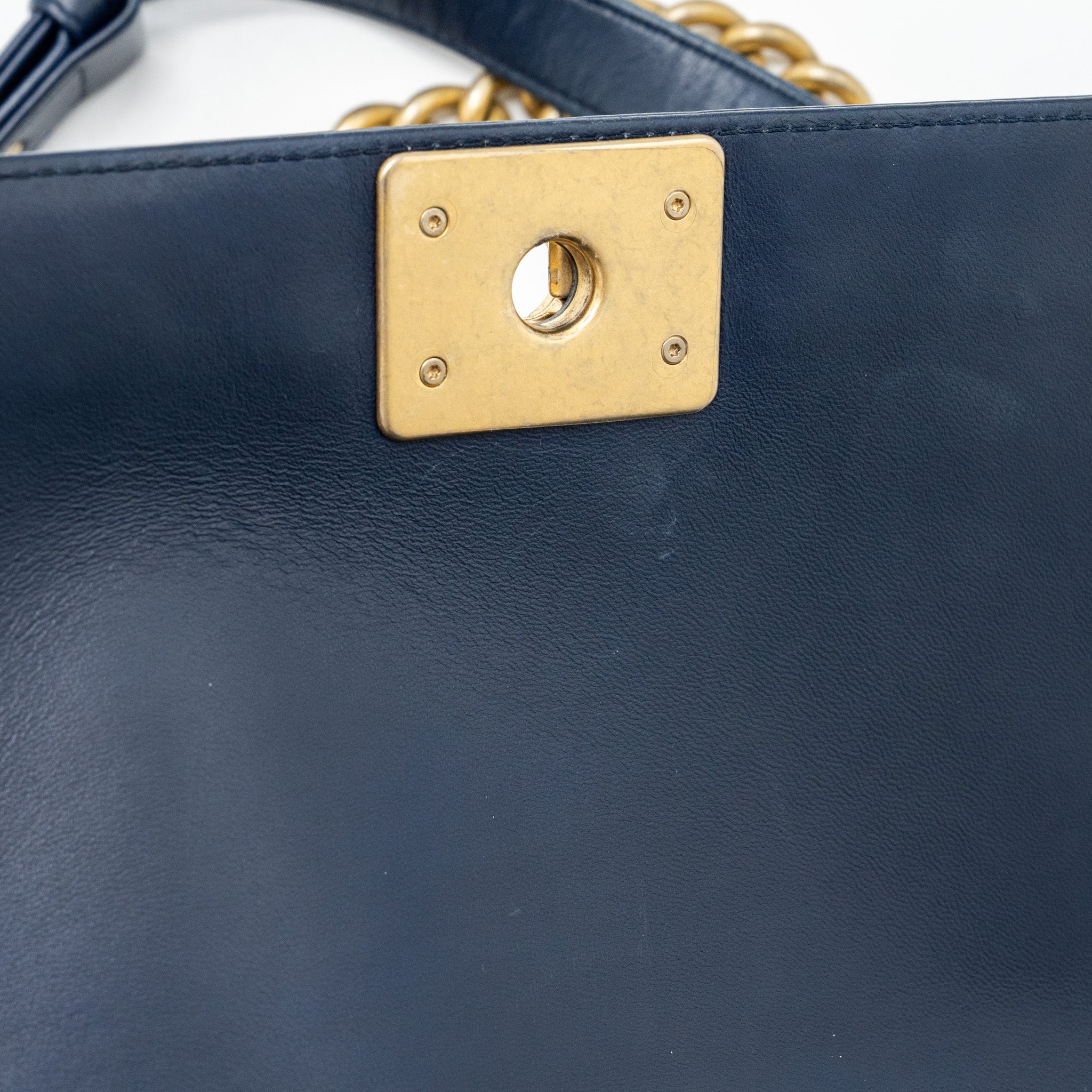CHANEL MEDIUM BOY BAG lambskin BLUE