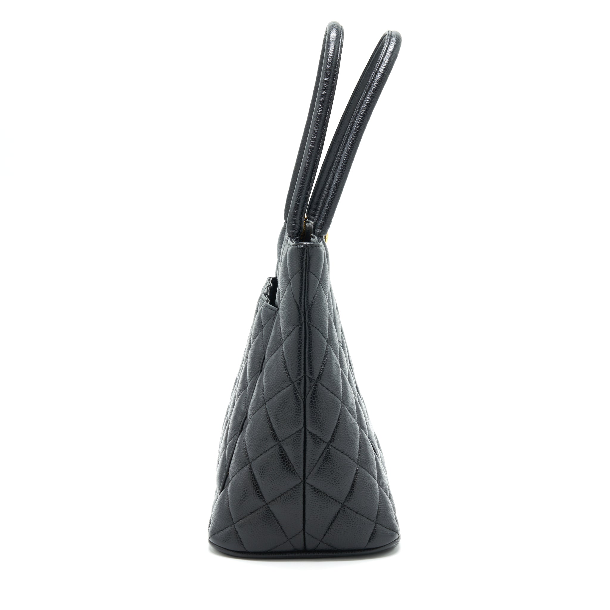 Chanel Vintage Medallion Tote Bag Caviar Black