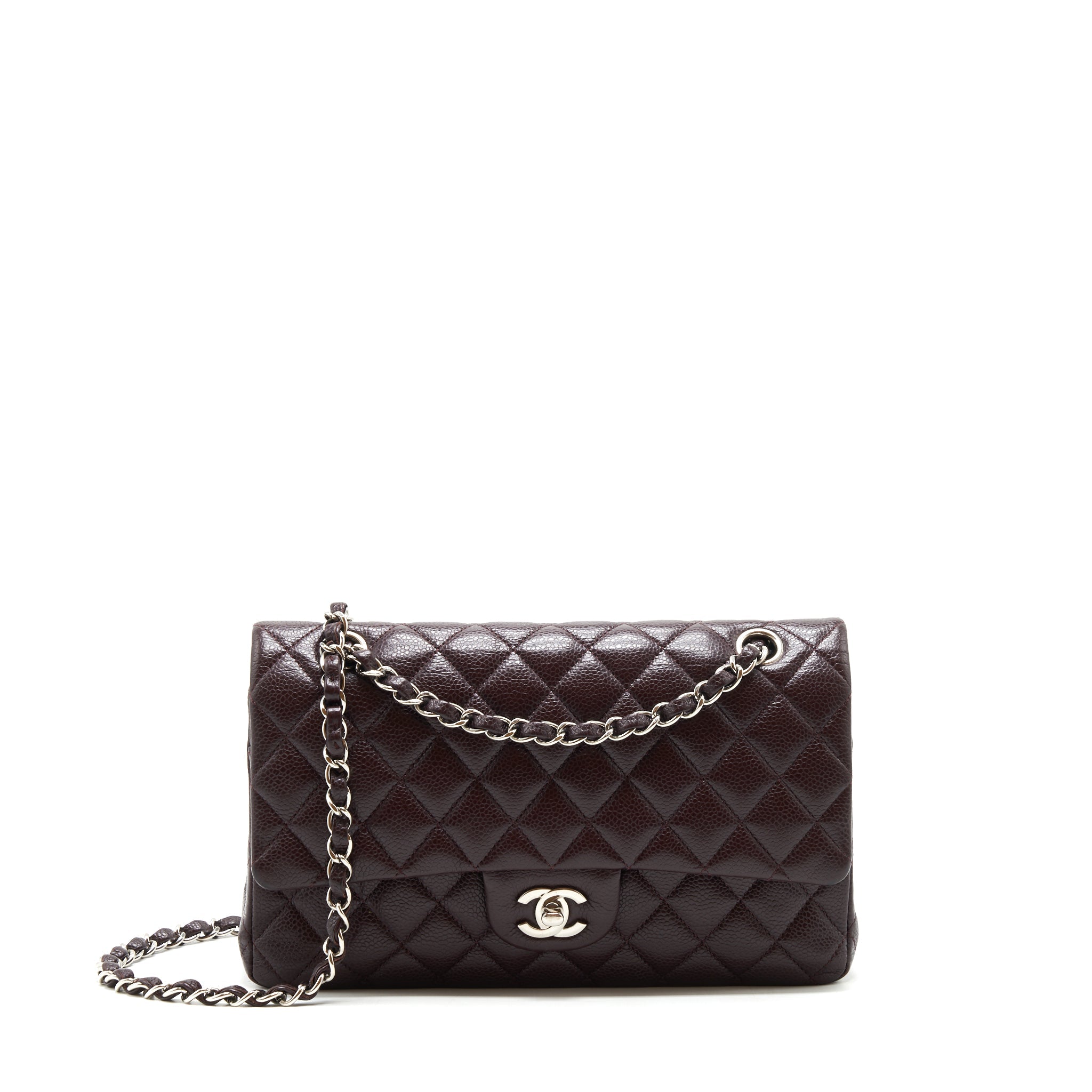 Chanel Medium Classic double Flap bag Caviar Burgundy