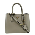 PRADA Double Handle Saffiano Leather Tote Bag Grey