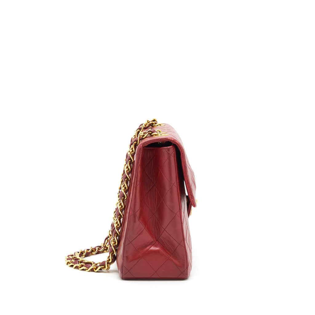 Chanel Vintage Maxi Flap Bag Lambskin Red