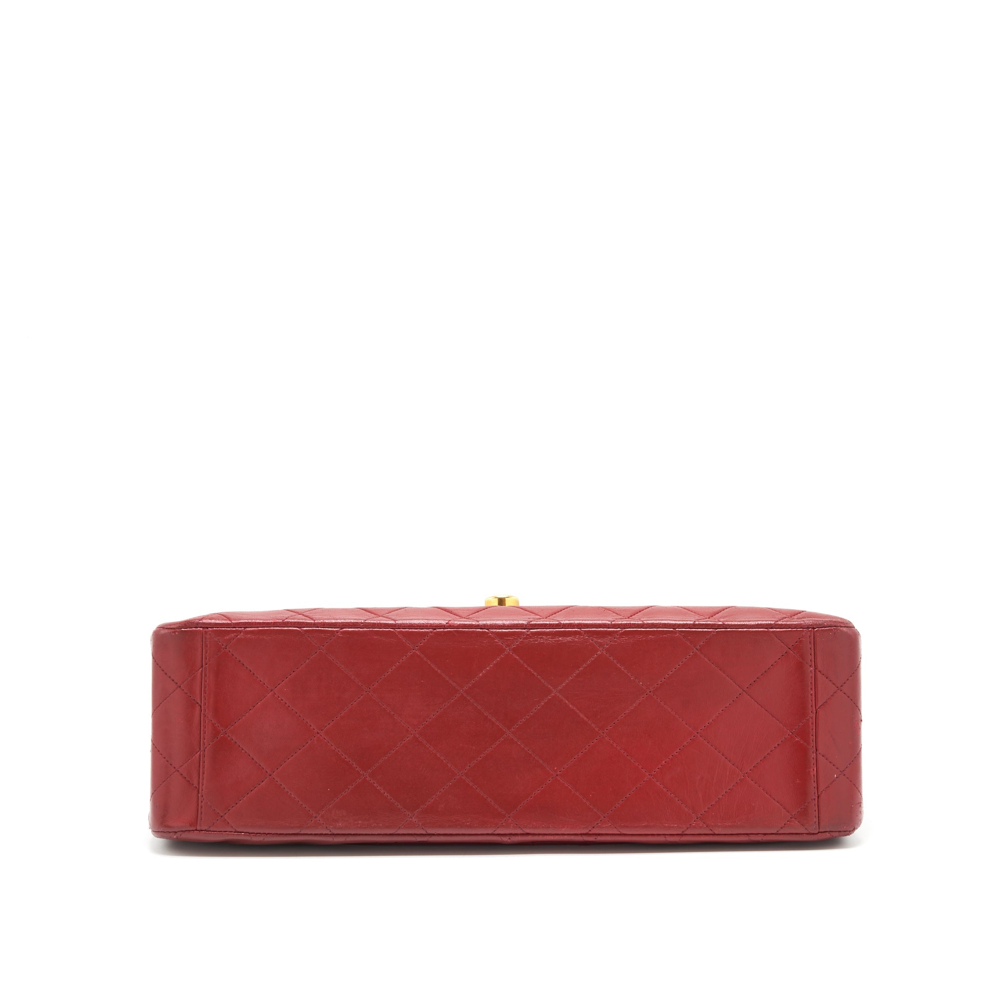 Chanel Vintage Maxi Flap Bag Lambskin Red