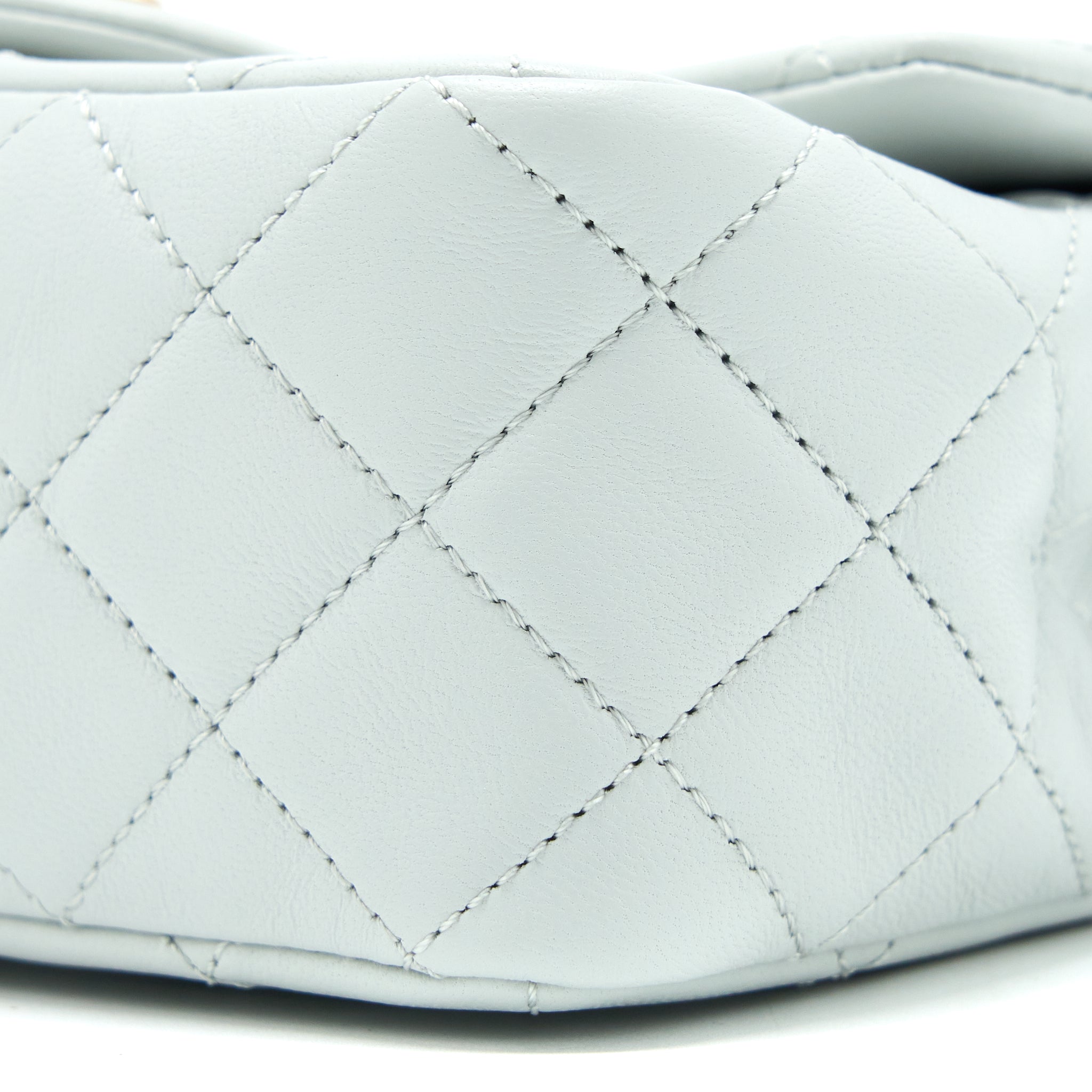 Chanel 23C Pearl Crush Mini Square Lambskin Light Grey  (Microchip)