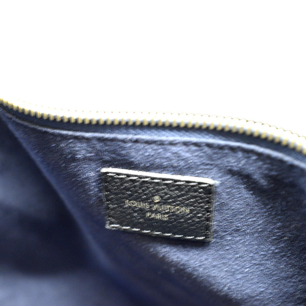 LOUIS VUITTON Neverfull MM Monogram Empreinte Leather Tote Bag Black