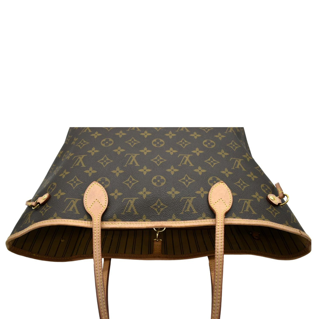 LOUIS VUITTON Neverfull MM Monogram Canvas Tote Bag Brown