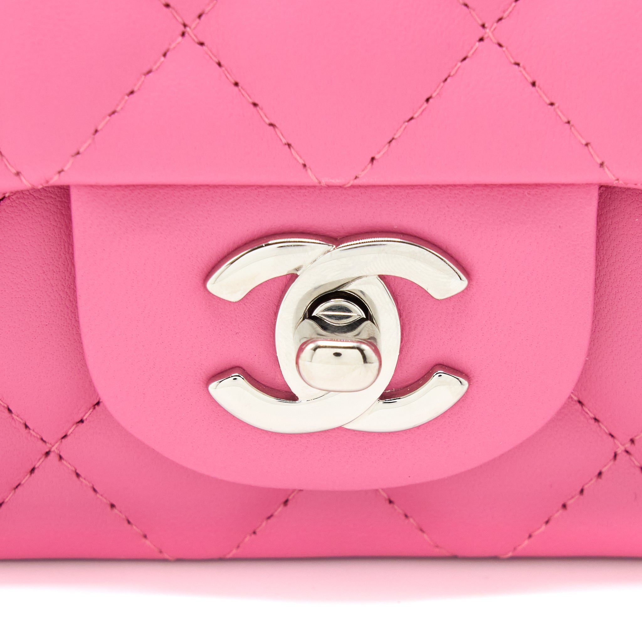 Chanel Classic Mini Rectangular Flap Bag Lambskin Pink