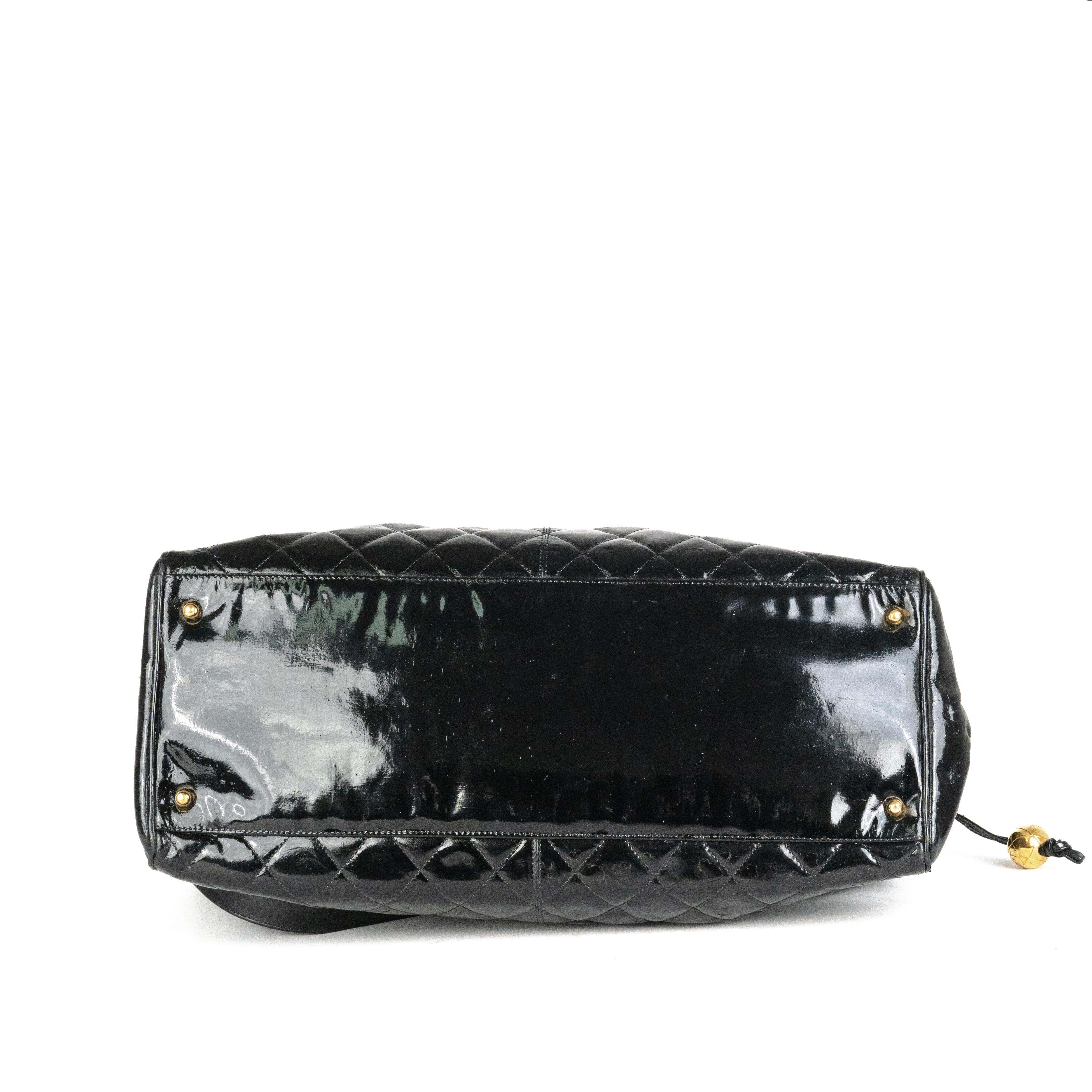 Chanel Supermodel Patent Tote Black