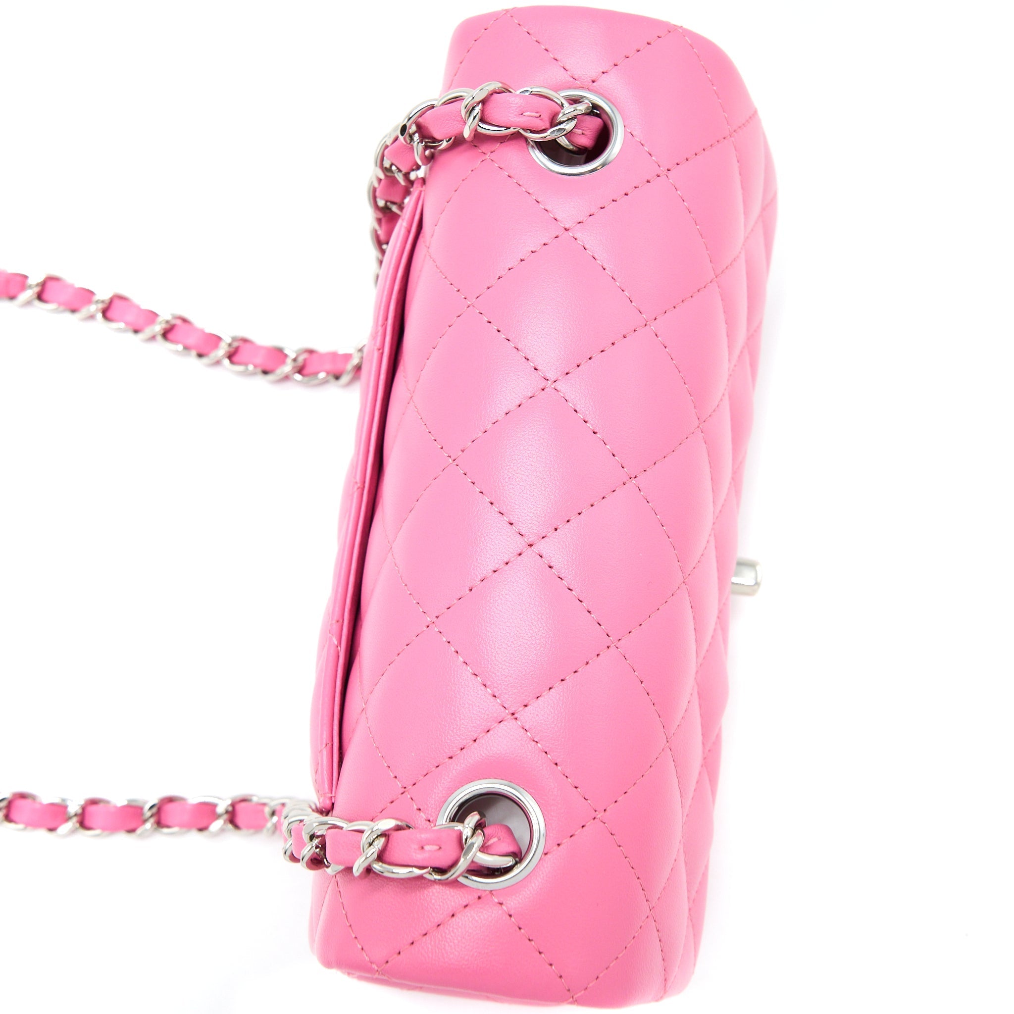 Chanel Classic Mini Rectangular Flap Bag Lambskin Pink