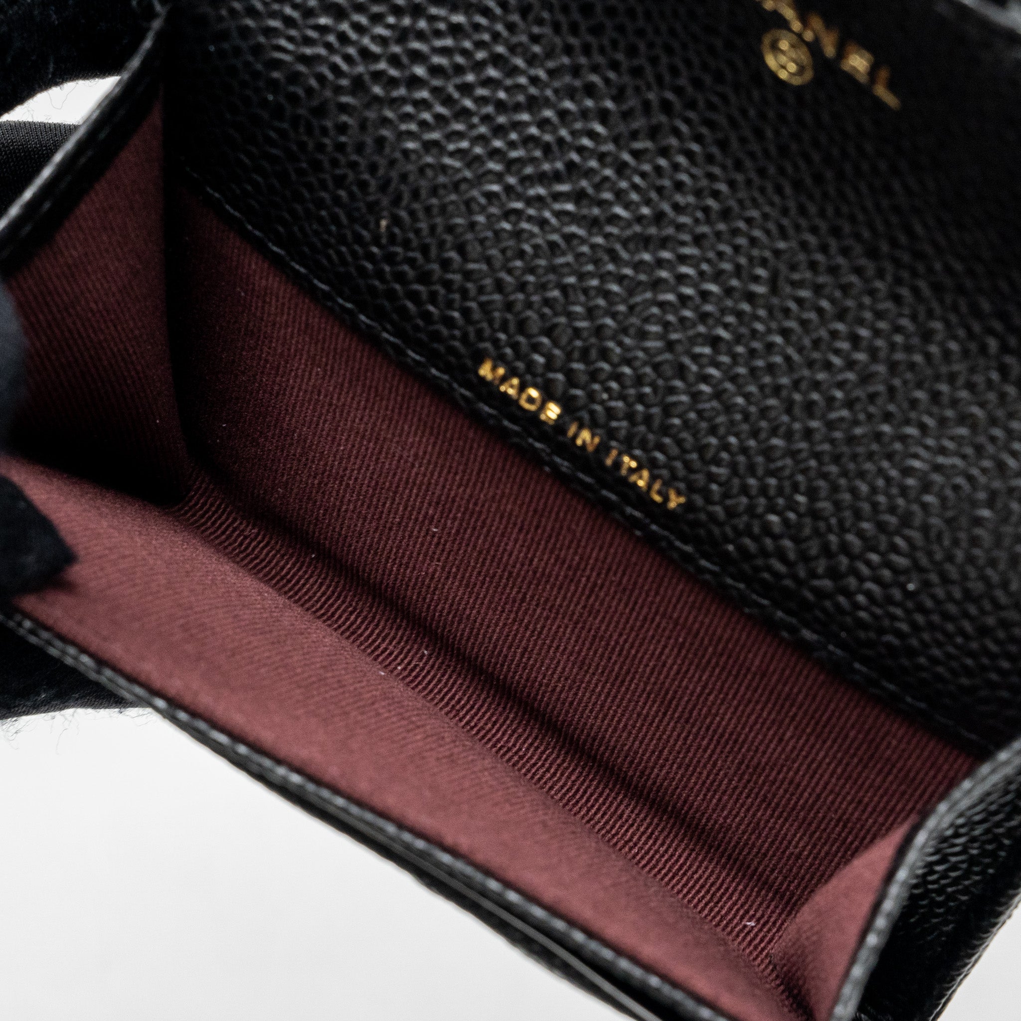 Chanel Classic Flap Card Holder Caviar Black  (Microchip)