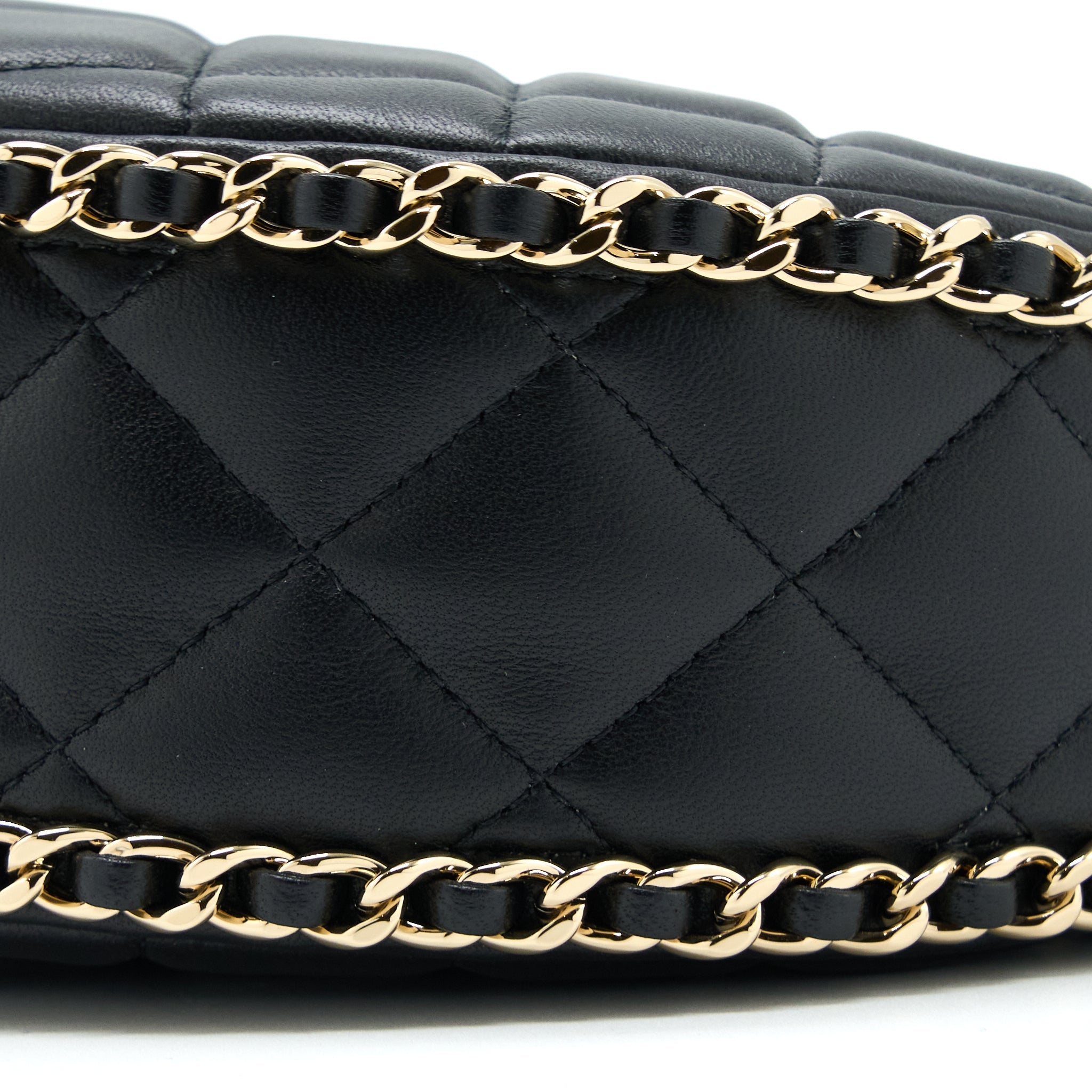 Chanel Small Moon Hobo Bag Lambskin Black L (Microchip)