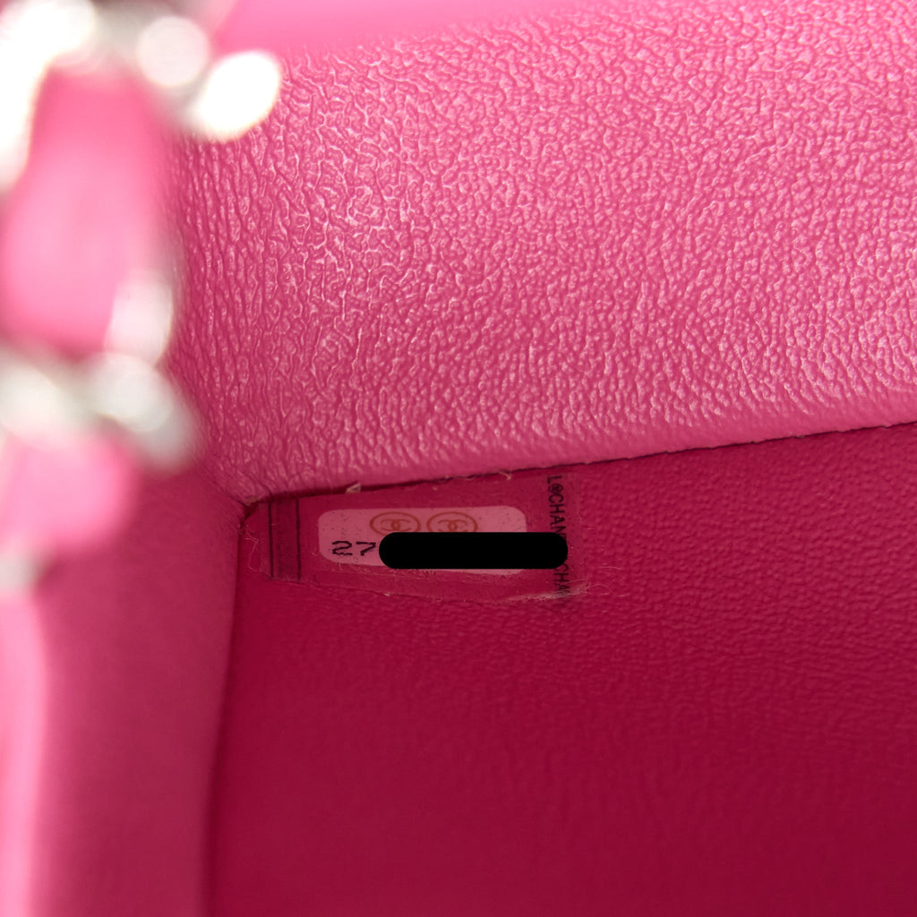 Chanel Classic Mini Rectangular Flap Bag Lambskin Pink