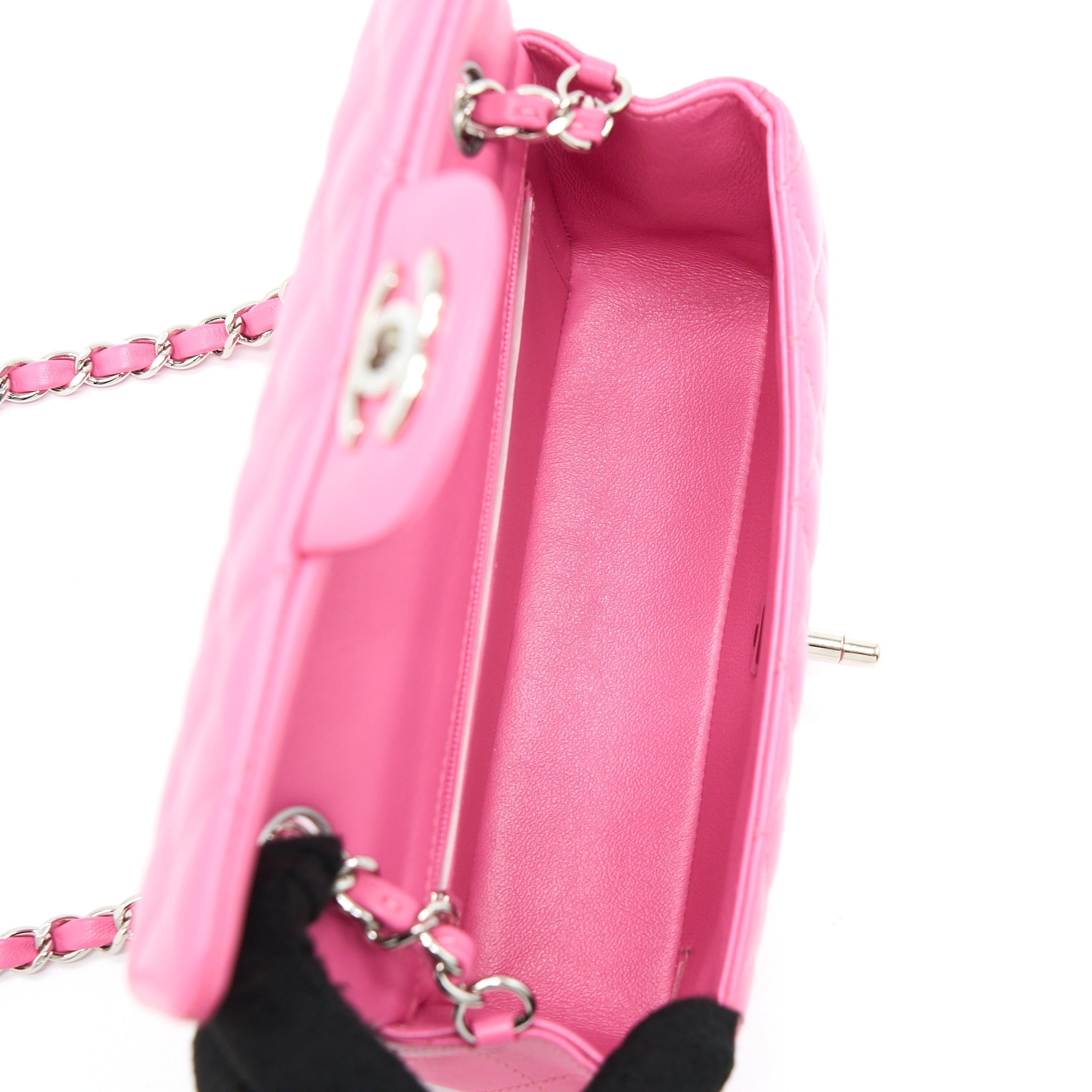 Chanel Classic Mini Rectangular Flap Bag Lambskin Pink