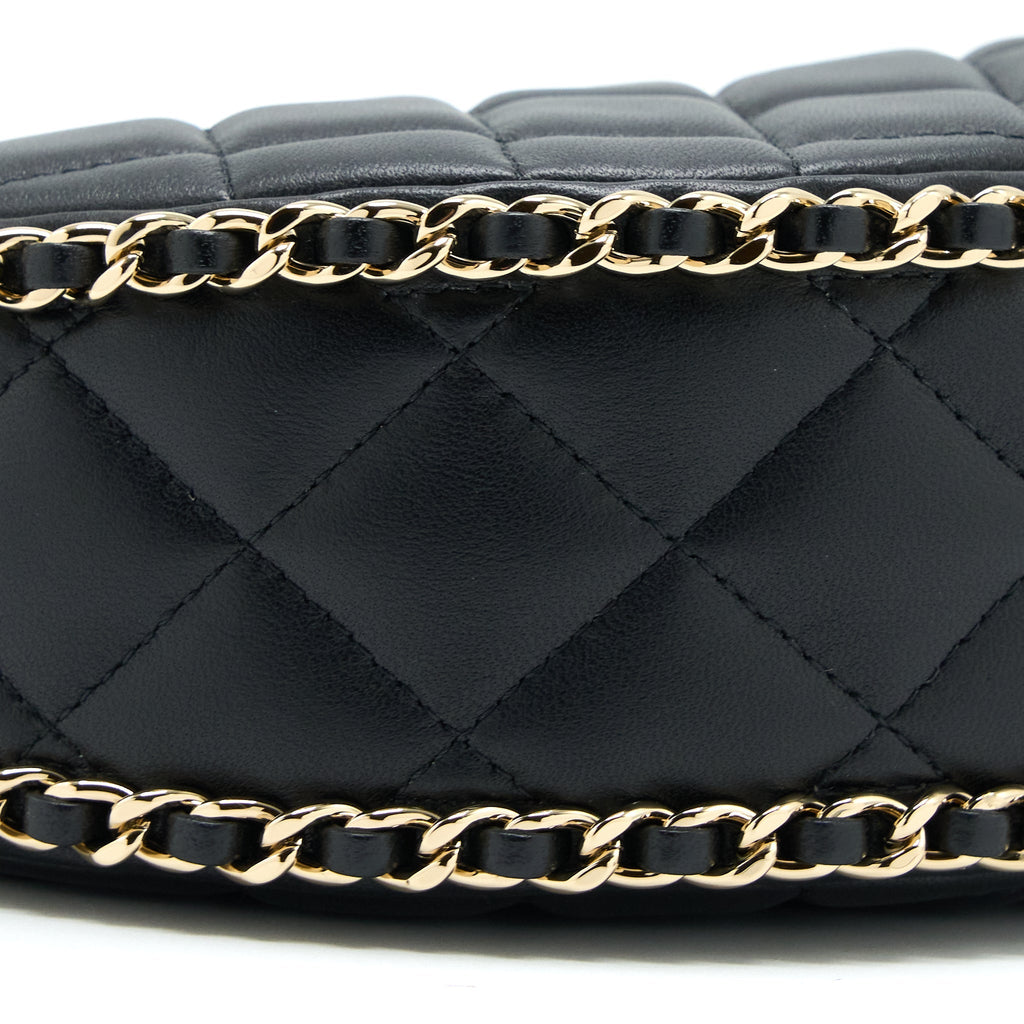 Chanel Small Moon Hobo Bag Lambskin Black L (Microchip)