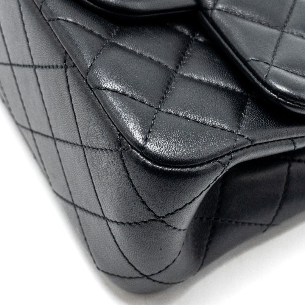 Chanel Camellia Adjustable Chain Mini Square Flap bag Lambskin black  (microchip)