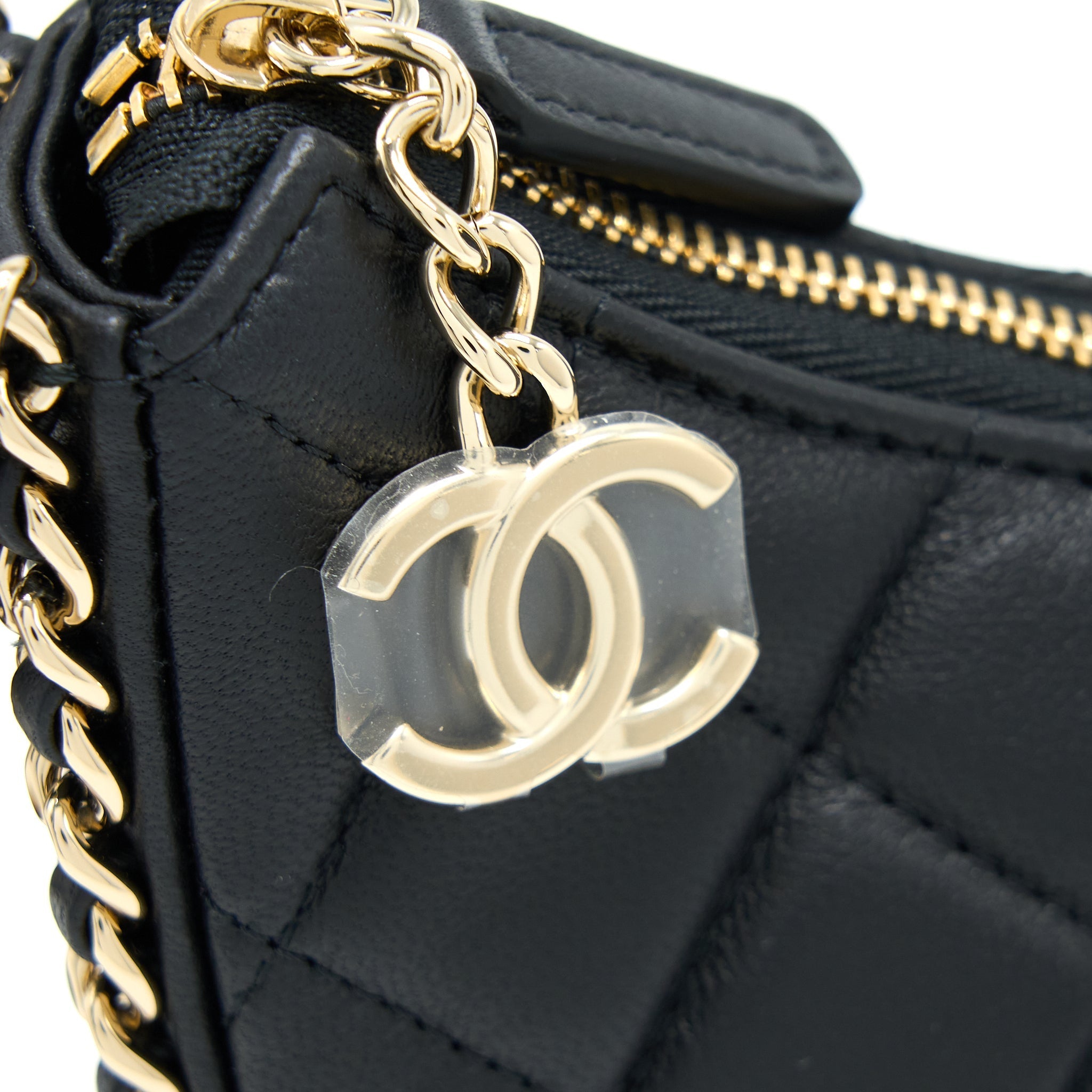Chanel Small Moon Hobo Bag Lambskin Black L (Microchip)