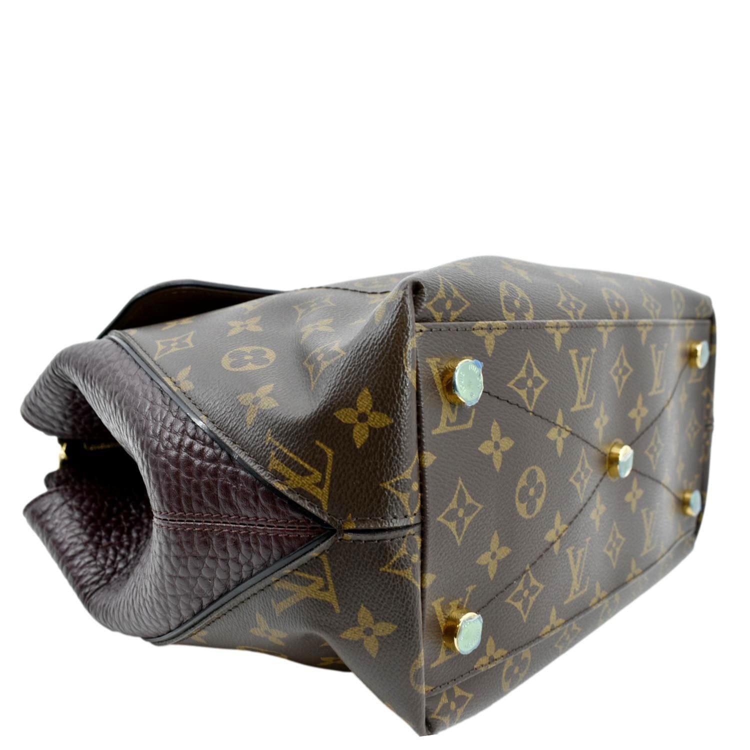 LOUIS VUITTON Majestueux Monogram Canvas Exotic Tote Bag Brown